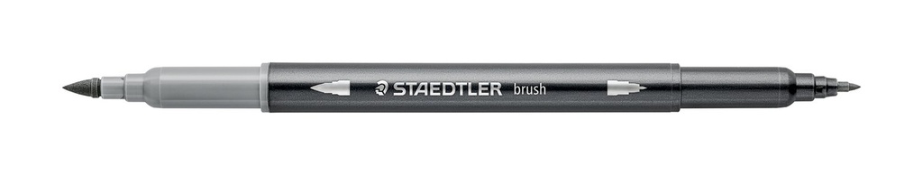 STAEDTLER DOUBLE-ENDED WATERCOLOUR BRUSH PEN -LIGHT GREY