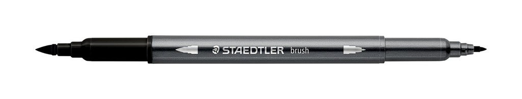 STAEDTLER DOUBLE-ENDED WATERCOLOUR BRUSH PEN - BLACK