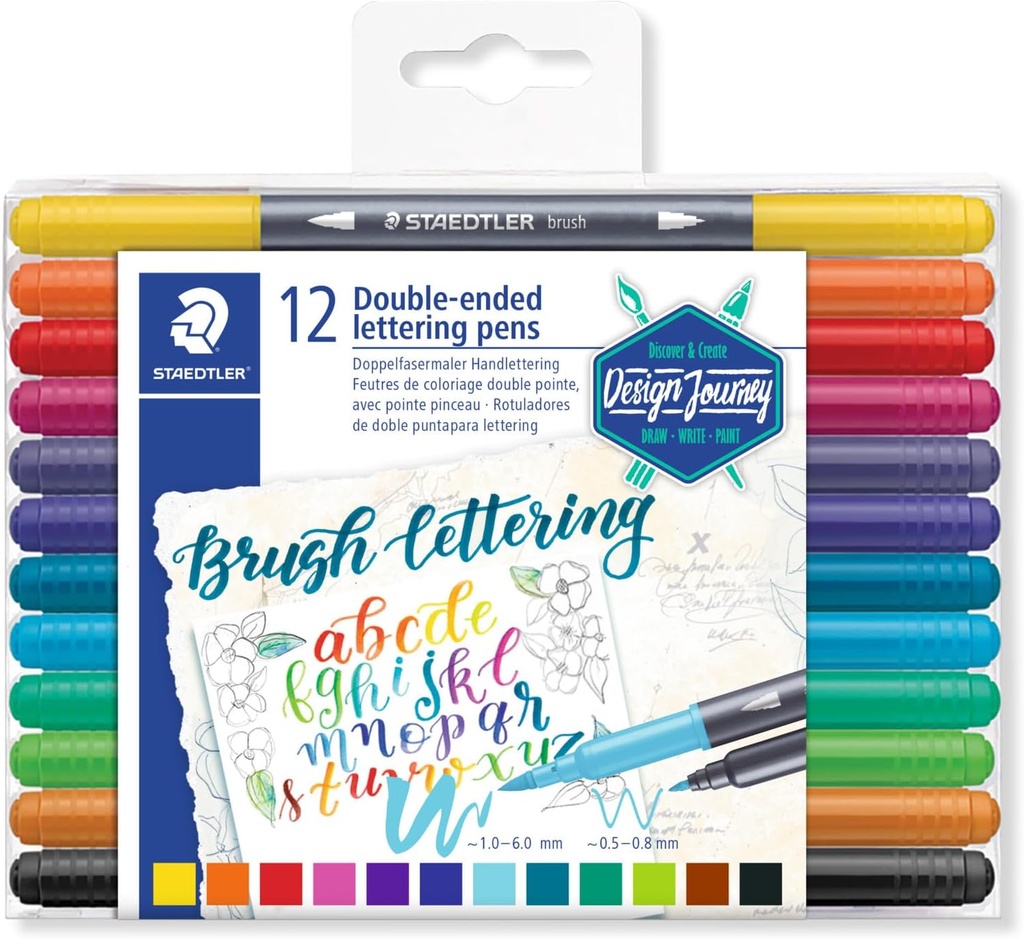 STAEDTLER DOUBLE-ENDED BRUSH PENS 12 PCS