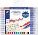 STAEDTLER DOUBLE-ENDED CALLIGRAPHY PENS 12PCS 3005 TB12