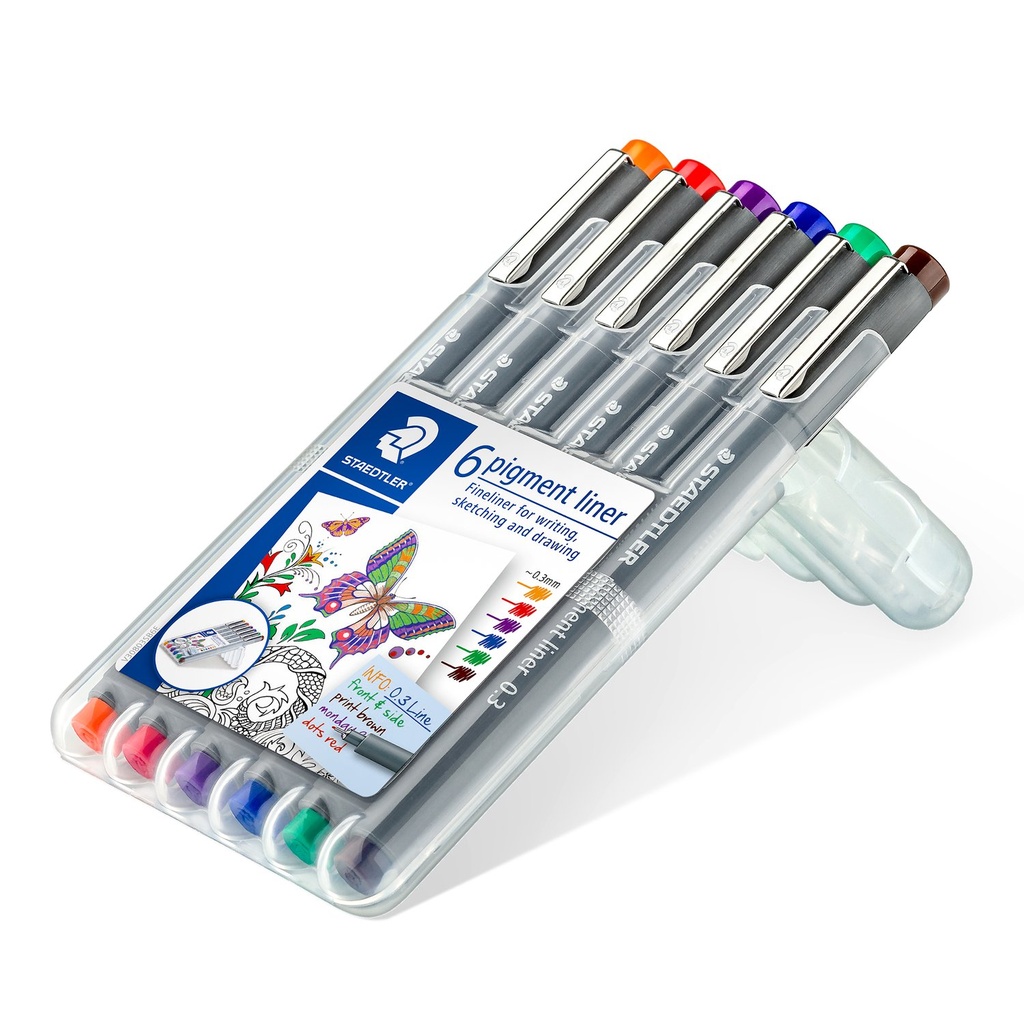 STAEDTLER FINELINER PIGMENT LINUS 0.3MM 6 COLOUR 30803-SSB6