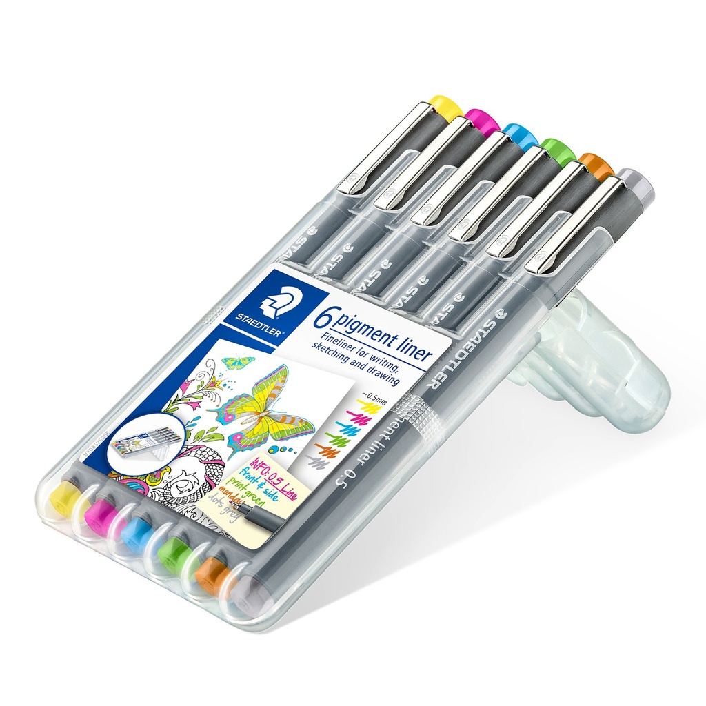 STAEDTLER FINELINER PIGMENT LINUS 0.5MM 6 COLOUR   30805S2SB6