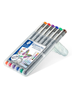 STAEDTLER FINE LINER PIGMENT 0.5MM 6 COLOUR