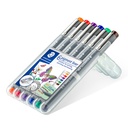 STAEDTLER FINE LINER PIGMENT 0.5MM 6 COLOUR 30805-SSB6