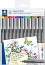 STAEDTLER PIGMENT LINER 0.5 BOX OF 12 COLOURS 308-S TB12