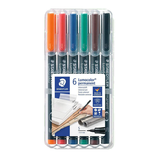 STAEDTLER UNIVERSAL PEN LUMOCOLOR PERM.S 6PCS