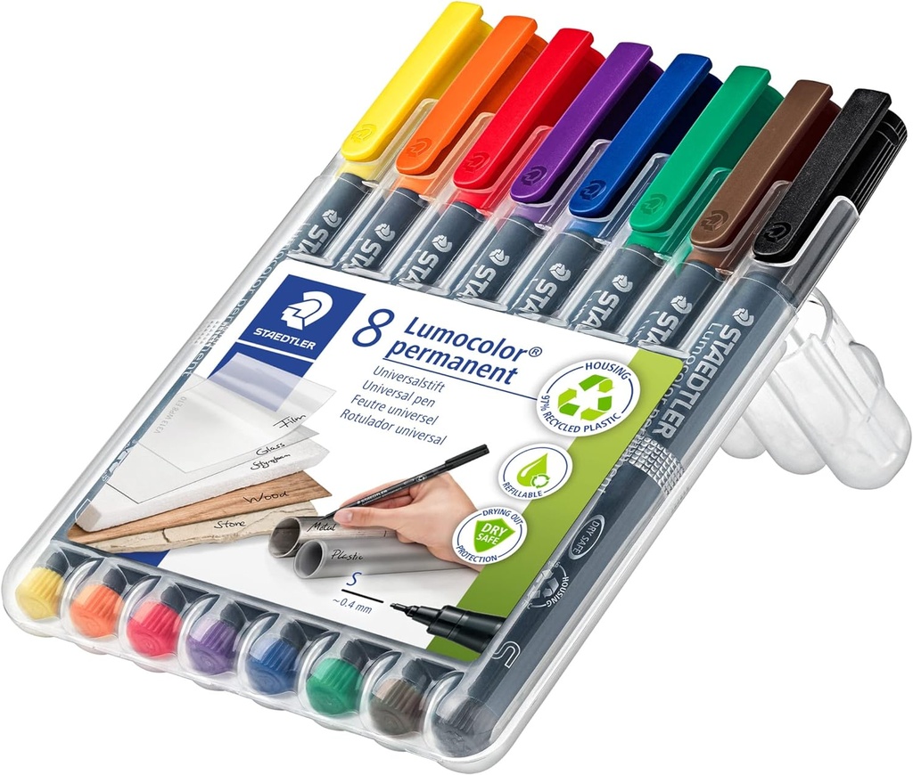 STAEDTLER UNIVERSAL PEN LUMOCOLOR PERM.S 8PCS