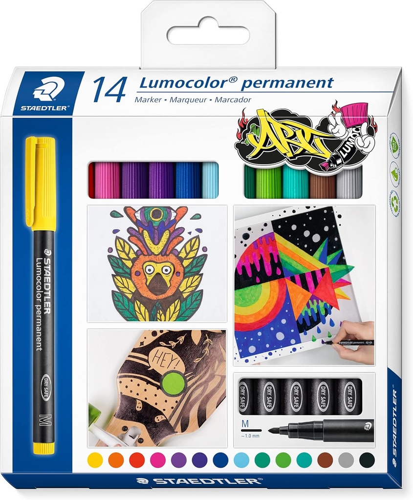 STAEDTLER UNIVERSAL PEN LUMOCOLOR PER M 14PCS