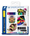 STAEDTLER LUMOCOLOR UNIVERSAL PERMANENT MARKER PENS 14PCS 317 C14