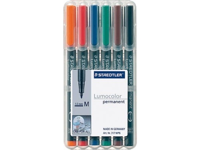 STAEDTLER UNIVERSAL PEN LUMOCOLOR PERM.M 6PCS