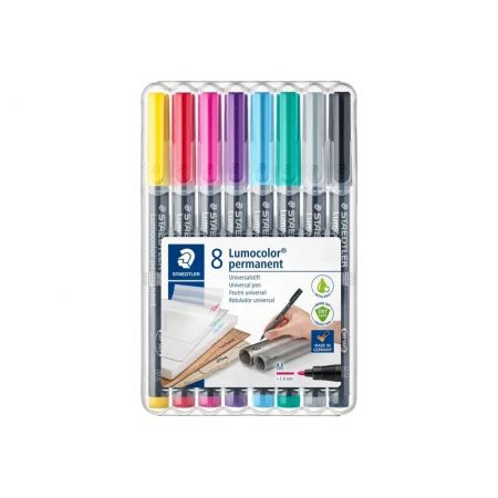 STAEDTLER UNIVERSAL PEN LUMOCOLOR PERM M 8PCS