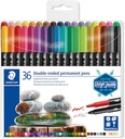 STAEDTLER DOUBLE-ENDED PERMANENT MARKER PENS 36 PCS 3187 TB36