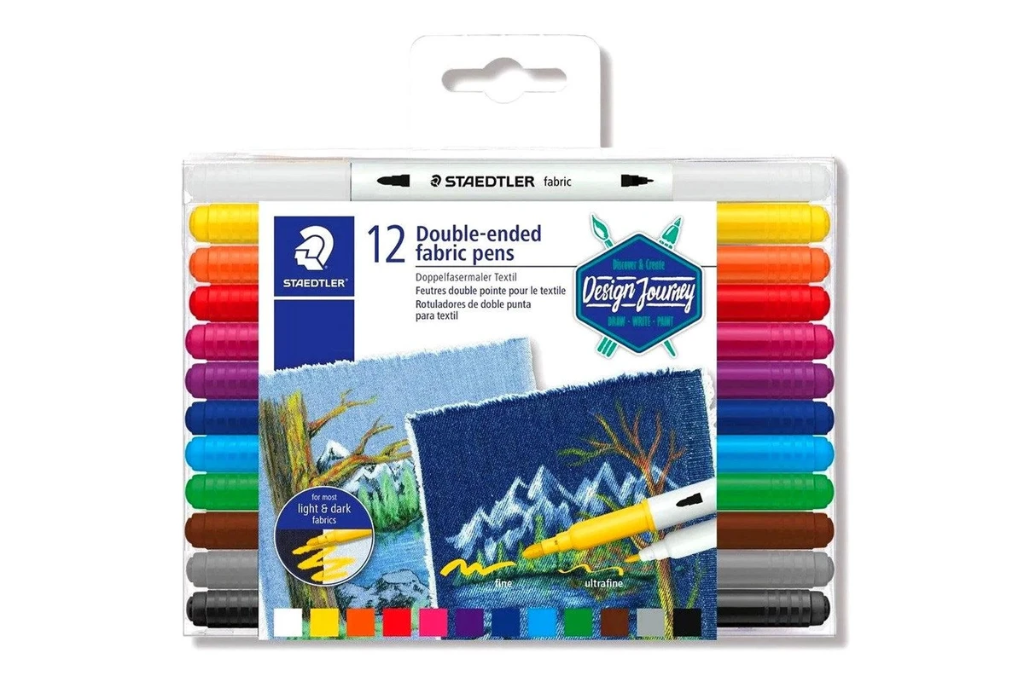 STAEDTLER DOUBLE-ENDED FABRIC MARKER PENS 12 PCS 3190 TB12