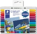 STAEDTLER DOUBLE-ENDED FABRIC MARKER PENS 12 PCS 3190 TB12