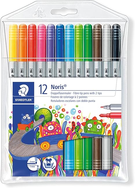 STAEDTLER FIBRE TIP PEN 2TIPS N 12PCS WALLET