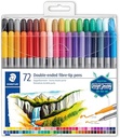 STAEDTLER DOUBLE-ENDED FIBRE-TIP MARKER PEN SET 72PCS 3200 TB72