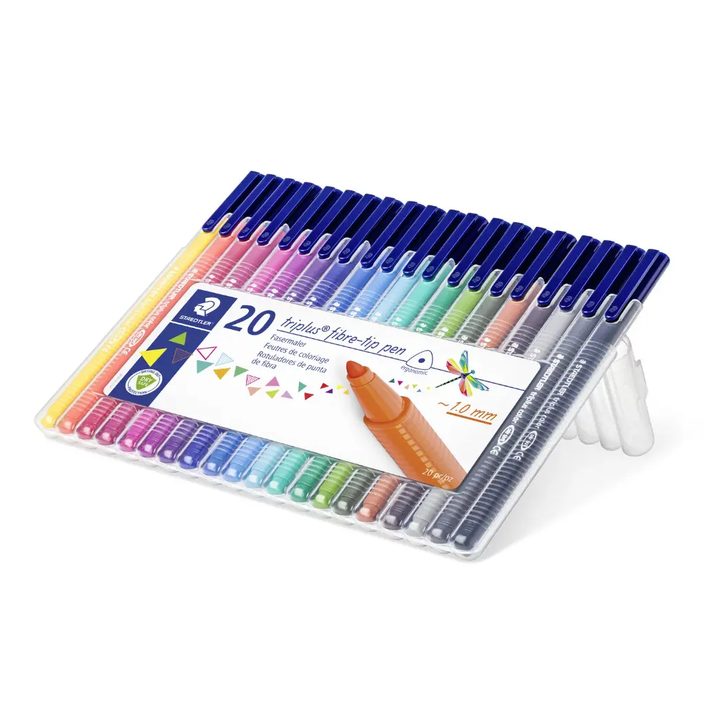 STAEDTLER FIBRE TIP PEN TRIPLE COLOUR 20PCS BOX