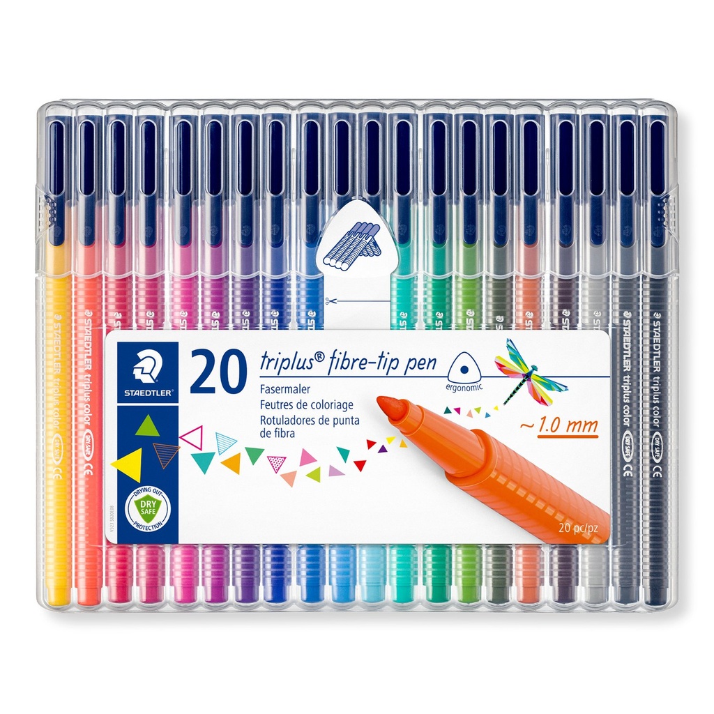 STAEDTLER TRIPLUS FIBRE TIP COLOUR PENS SET 20 PCS 323 SB20