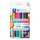 STAEDTLER FIBRE TIP 2TIPS TWIN COLOR PENS 10PCS 3280 C10