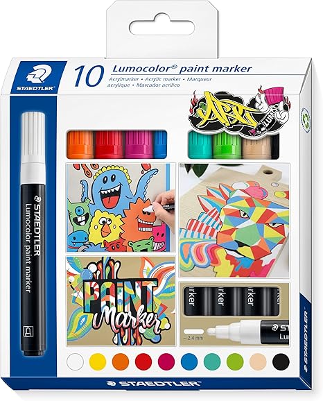 STAEDTLER ACRYLIC MARKER LUMOCOLOR 10PCS