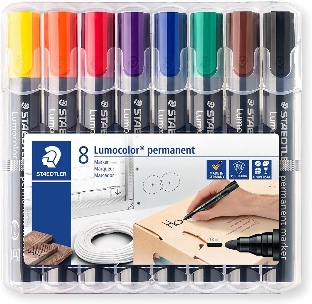 STAEDTLER MARKER LUMOCOLOR PERMANENT 8PCS.BOX