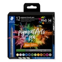 STAEDTLER PIGMENT BRUSH PENS NATURE COLOUR 12 PCS 371 C12-3