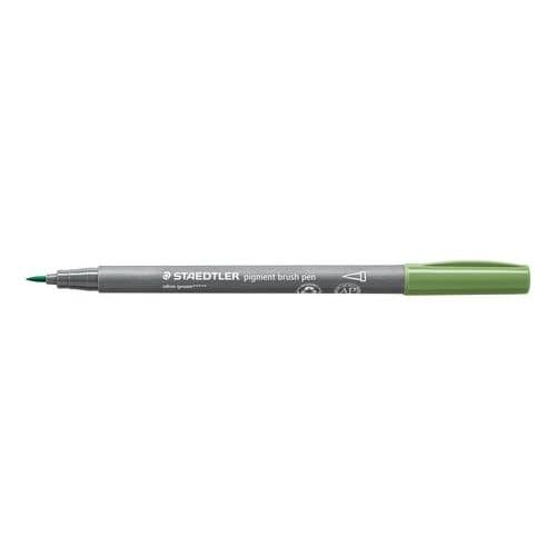 STAEDTLER PIGMENT BRUSH PEN OLIVE GREEN