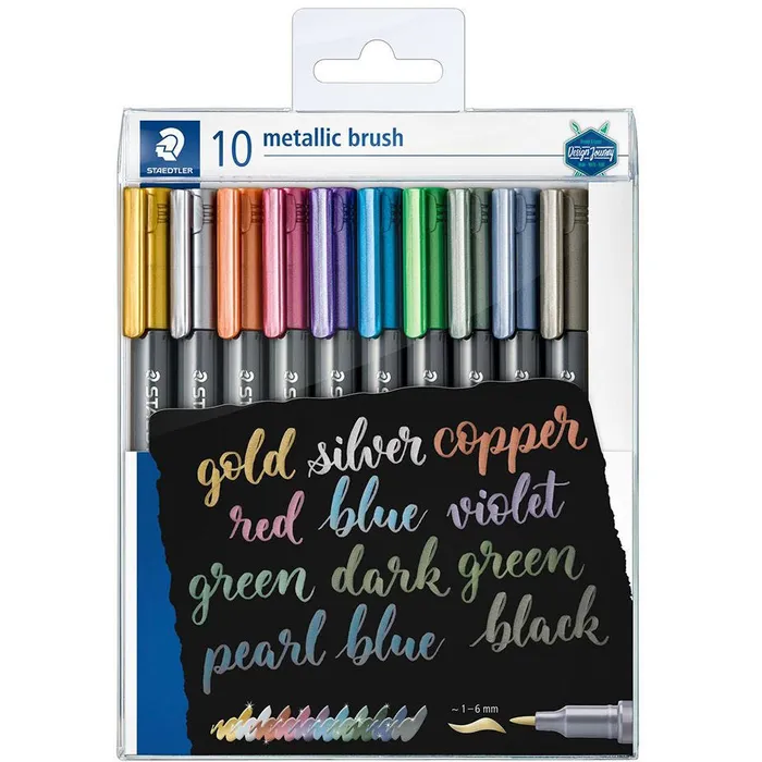 STAEDTLER MARKER METALLIC BRUSH 10 PCS IN SET