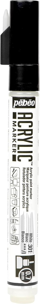 PEBEO ACRYLIC MARKER 0.7 TIP WHITE