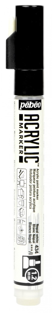 PEBO ACRYLIC MARKER 1.2 TIP WHITE NEPAL