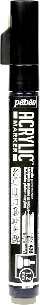 PEBEO ACRYLIC MARKER 1.2 TIP BLACK