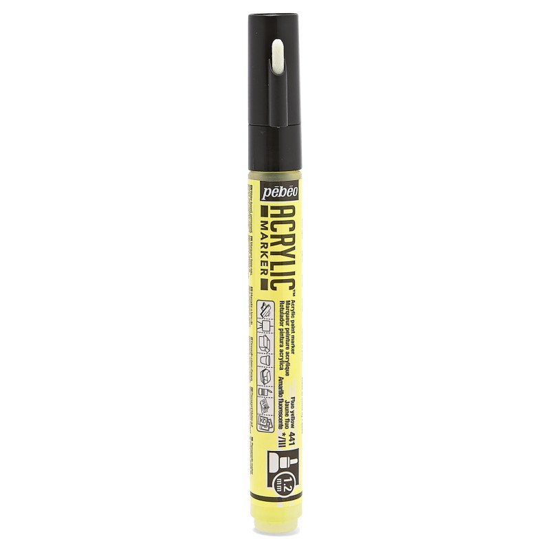 PEBEO ACRYLIC MARKER 1.2 TIP FLUORESCENT YELLOW