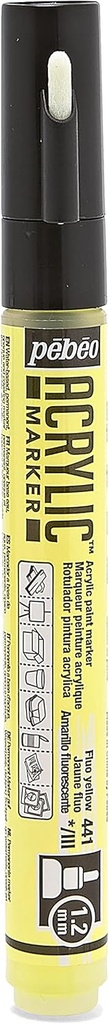 PEBEO ACRYLIC MARKER 1.2 TIP FLUORESCENT YELLOW