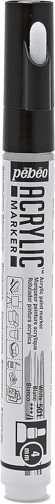 PEBEO ACRYLIC MARKER 4MM TIP WHITE