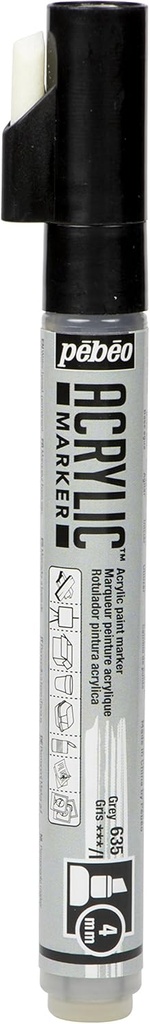 PEBEO ACRYLIC MARKER 4MM TIP GREY