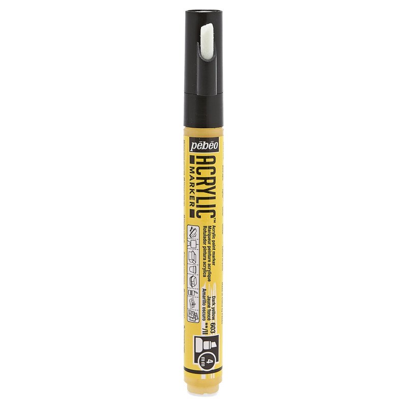 PEBEO ACRYLIC MARKER CHIESEL TP4MM DARK YELLOW