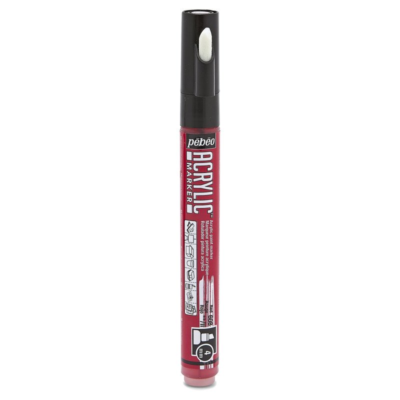 PEBEO ACRYLIC MARKER CHIESEL TP 4MM RED