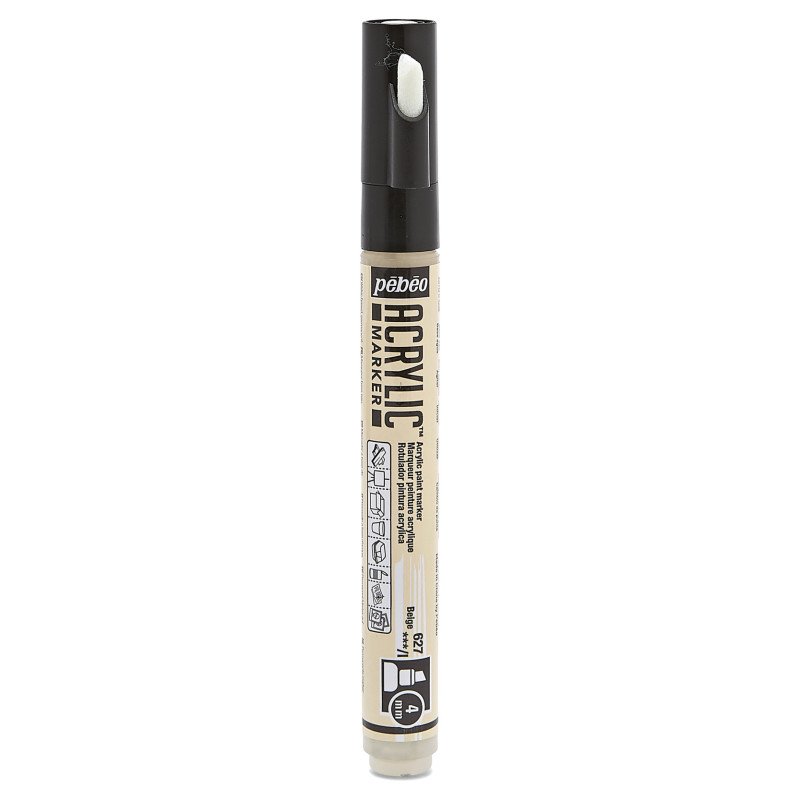 PEBEO ACRYLIC MARKER CHIESEL TIP 4MM BEIGE