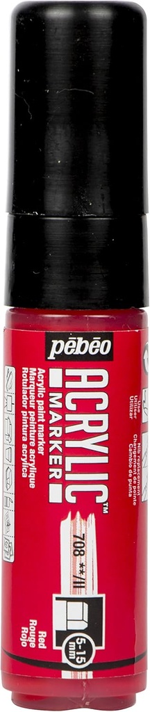 PEBEO ACRYLIC MARKER 5-15MM TIP RED