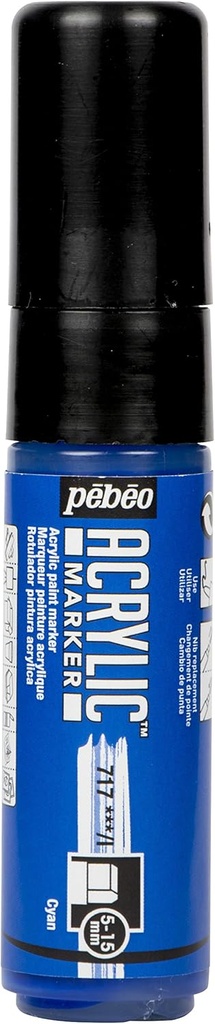 PEBEO ACRYLIC MARKER 5-15MM TIP CYAN