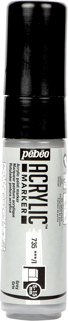 PEBEO ACRYLIC MARKER 5-15MM TIP GREY