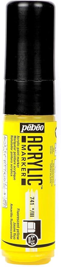 PEBEO ACRYLIC MARKER 5-15MM TIP FLUORESCENT  YELLOW