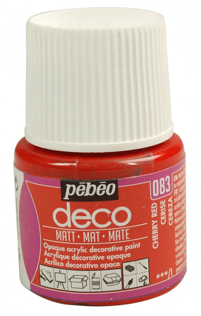 PEBEO DECO MAT 45ML CHERRY RED