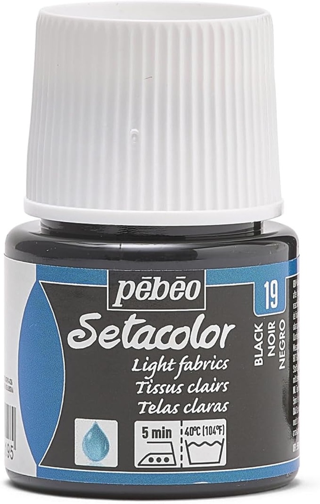 PEBEO SETACOLOR LIGHT FABRIC 45ML BLACK