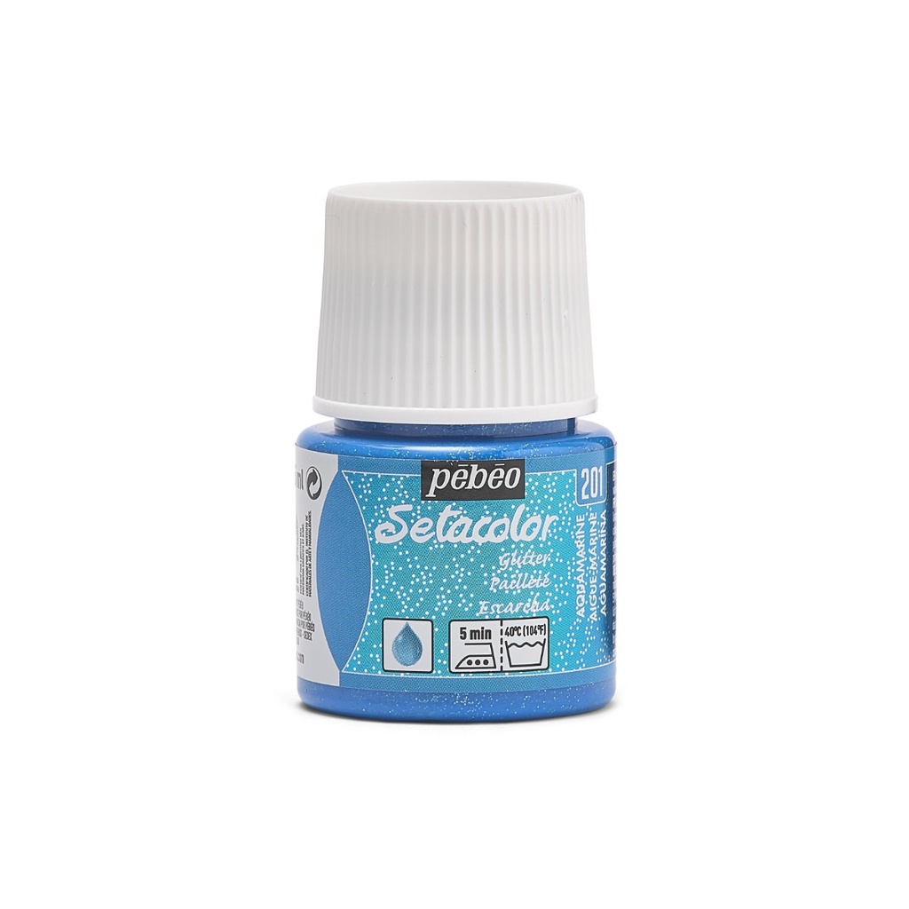 PEBEO SETACOLOR LIGHT FABRIC GLITTER 45ML AQUAMARIN