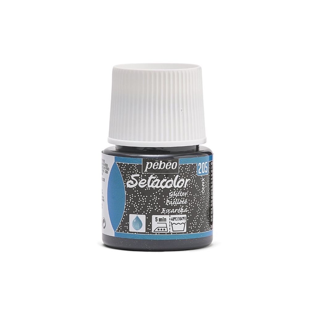 PEBEO SETACOLOR LIGHT FABRIC GLITTR 45ML ONYX