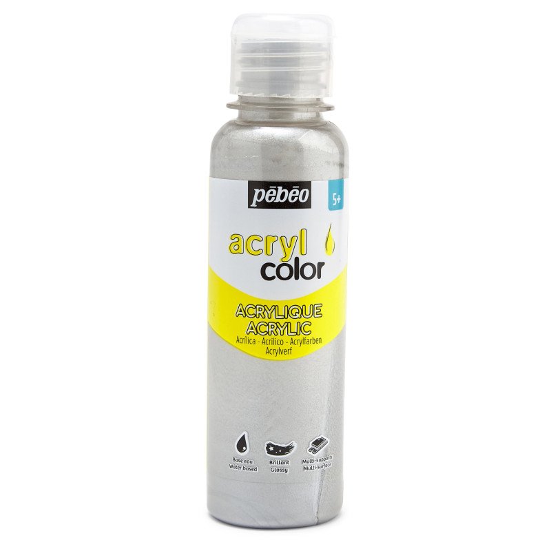 PEBEO CHILDREN'S ACRYLIC PAINT - ACRYLCOLOR 150ML SILVER