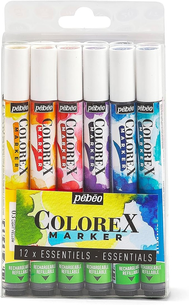 PEBEO COLOREX MARKER SET 12 ESSENTIAL