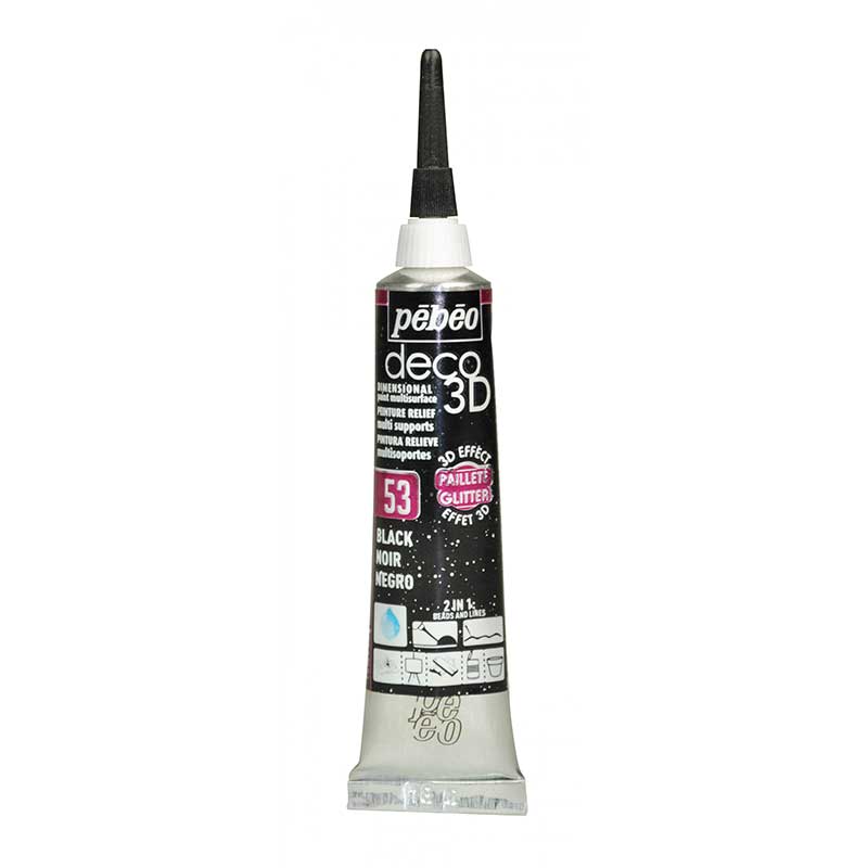 PEBEO DECO 3D GLITTER 20ML BLACK