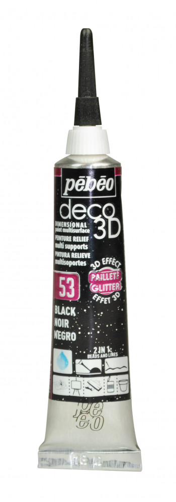 PEBEO DECO 3D GLITTER 20ML BLACK